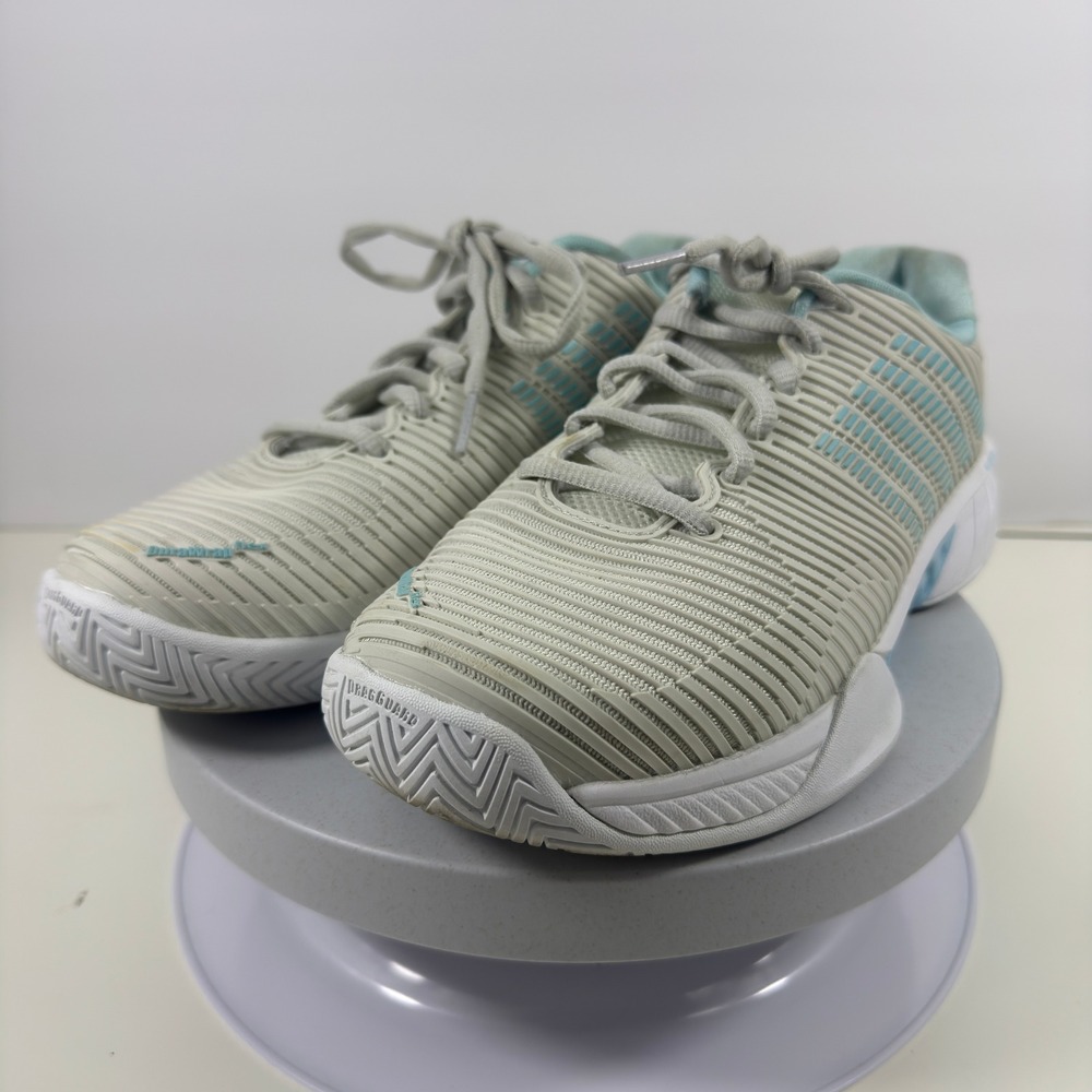 K-Swiss Women's Tennis Shoes Low Court Sneakers Cream Blue Size 9 - Picture 5 of 15